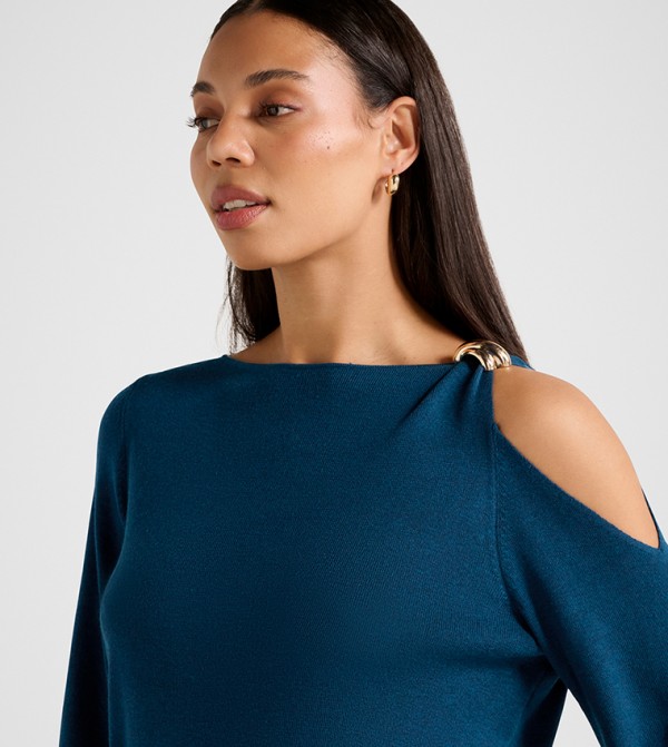 Forever New Forever New - Blue Round Neck Sweaters