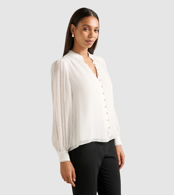 فوريفر نيو بلوزات - أبيض Casual Tops