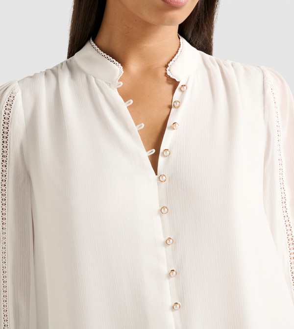 فوريفر نيو بلوزات - أبيض Casual Tops