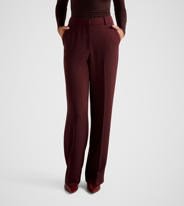 Forever New  Formal Pants - Burgundy Casual Pants