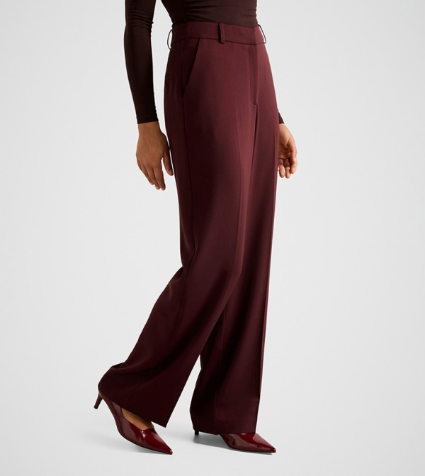 Forever New  Formal Pants - Burgundy Casual Pants