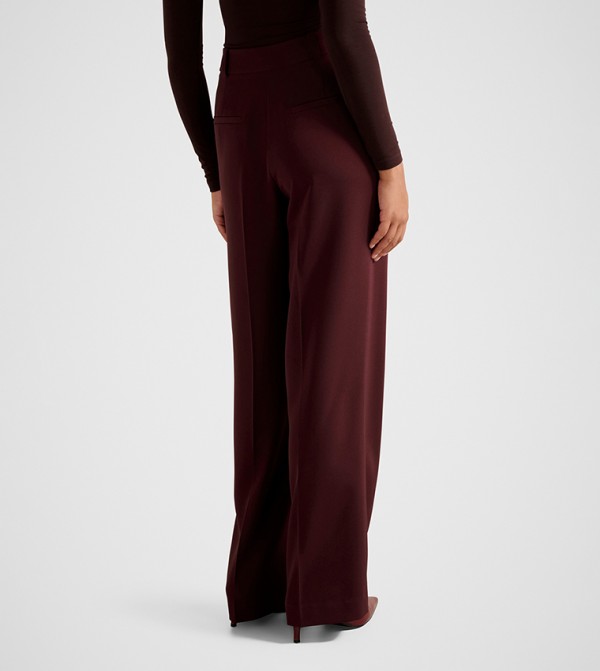 Forever New  Formal Pants - Burgundy Casual Pants