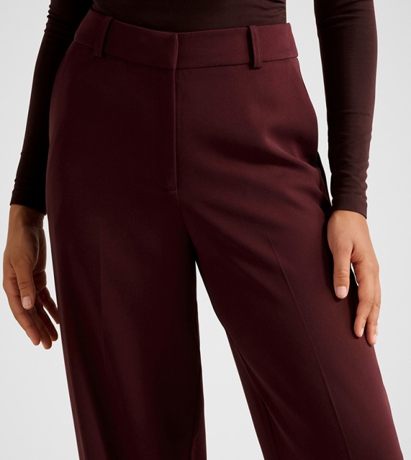 Forever New  Formal Pants - Burgundy Casual Pants