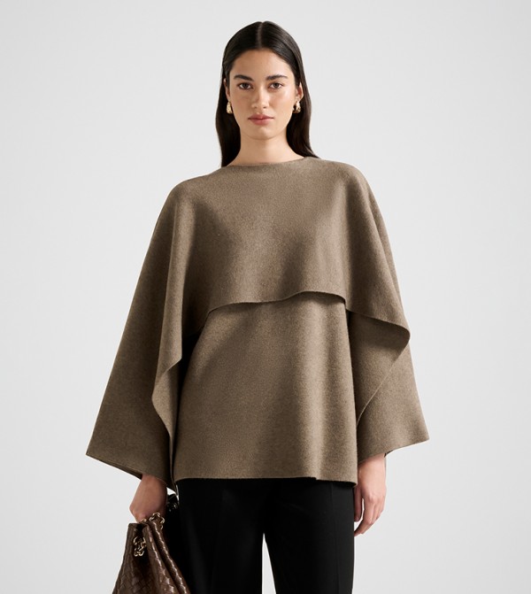 Forever New Forever New - Brown Round Neck Sweaters
