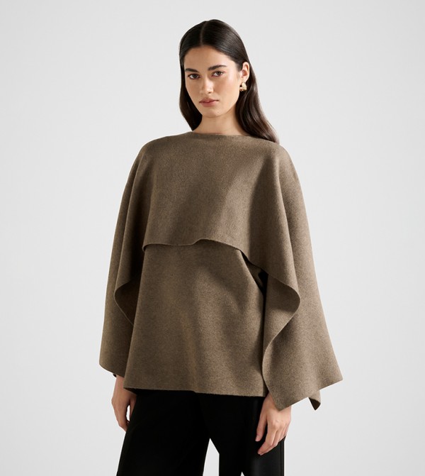 Forever New Forever New - Brown Round Neck Sweaters