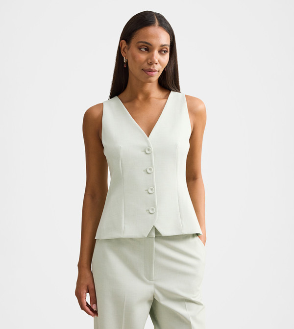 Forever New  Waistcoats - Green Waistcoats