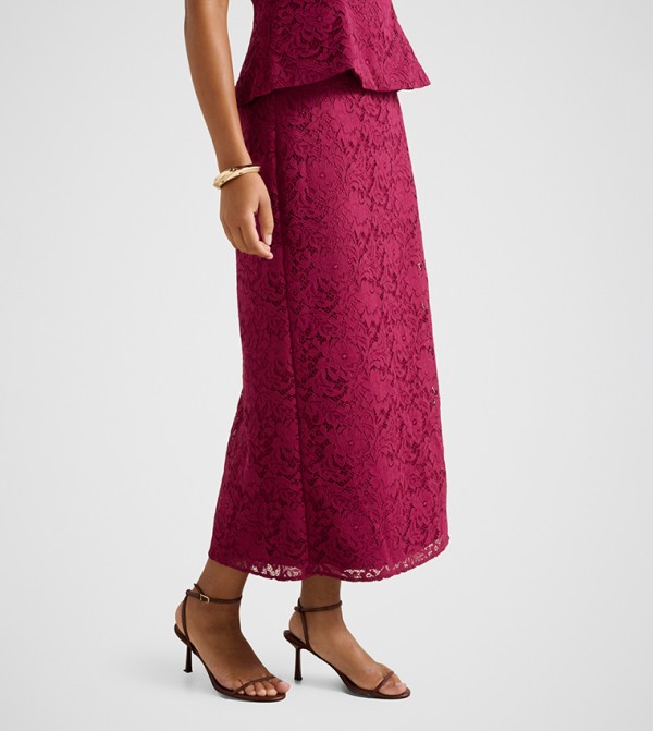 Forever New  Skirts - Pink Midi Skirts