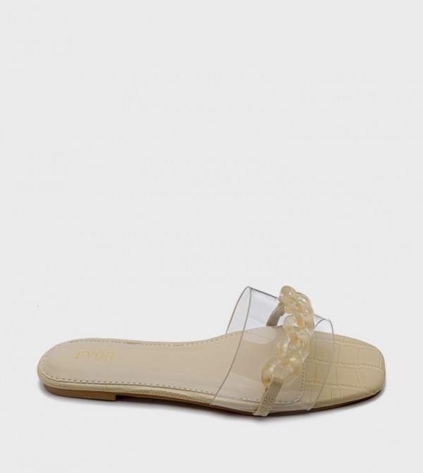 فيور  - بيج Flat Sandals