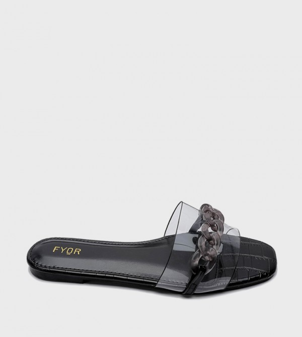 فيور  - أسود Flat Sandals