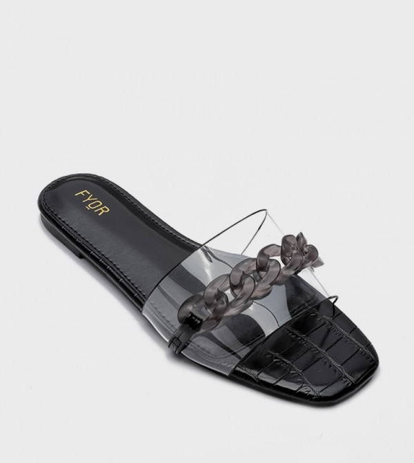 فيور  - أسود Flat Sandals
