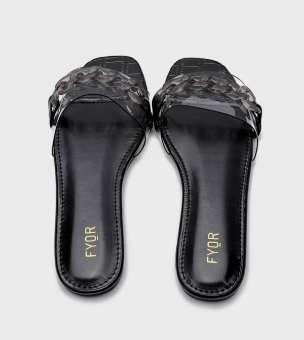 فيور  - أسود Flat Sandals