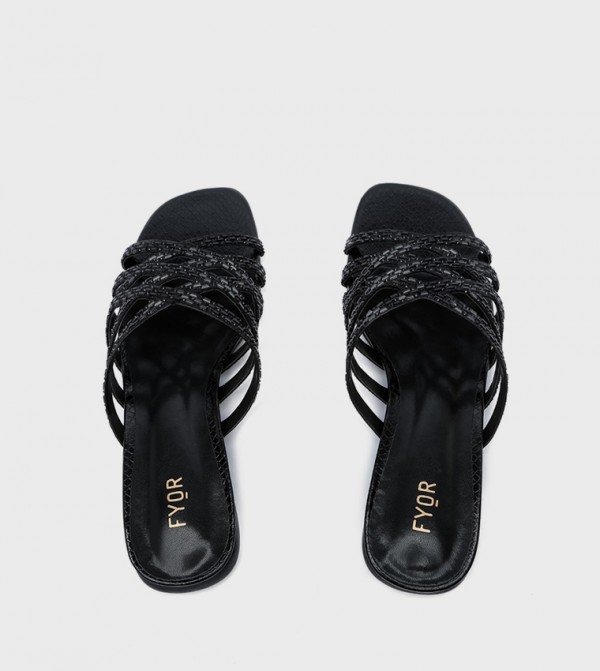 Fyor Fyor - Black Flat Sandals