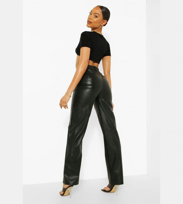 boohoo  Pants & Leggings - Black Regular Pants