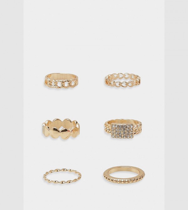 بوهو مجوهرات - ذهبي خواتم