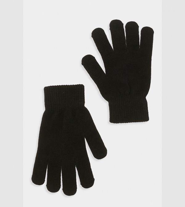 boohoo  Gloves - Black Knit