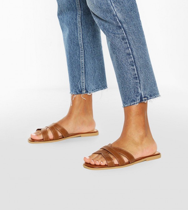 boohoo - Outlet  - Brown Slides