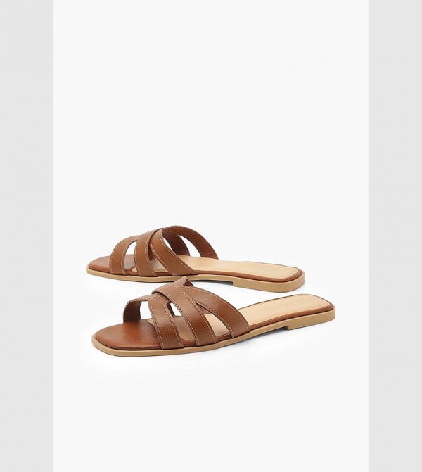 boohoo - Outlet  - Brown Slides