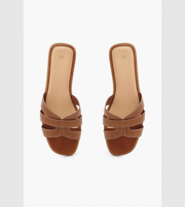 boohoo - Outlet  - Brown Slides