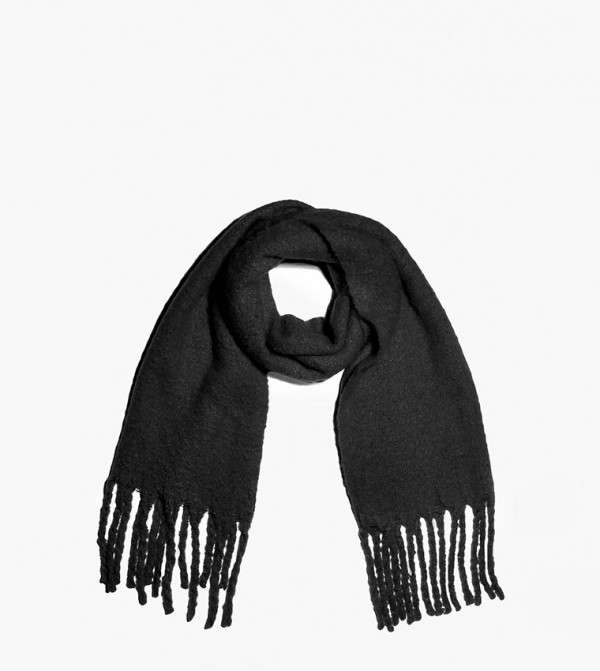 بوهو أوشحة صوفية - أسود Woollen Scarves