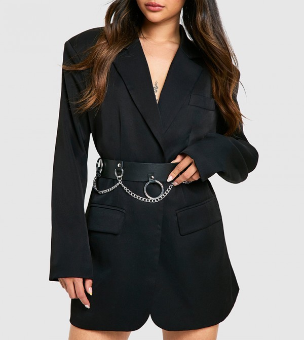 boohoo  Belts - Black Leather Belts