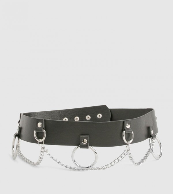 boohoo  Belts - Black Leather Belts