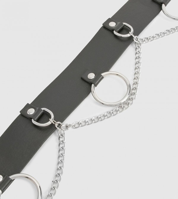 boohoo  Belts - Black Leather Belts