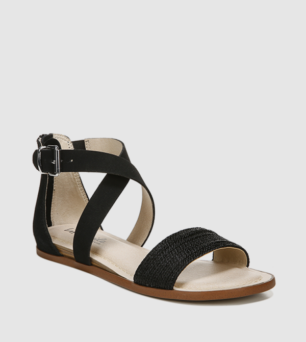 Life Stride  - Black Flat Sandals