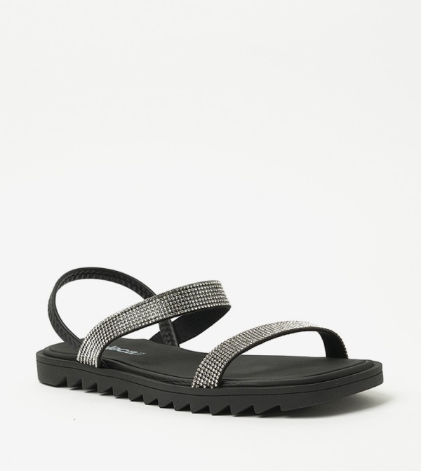 Moleca  - Black Flat Sandals
