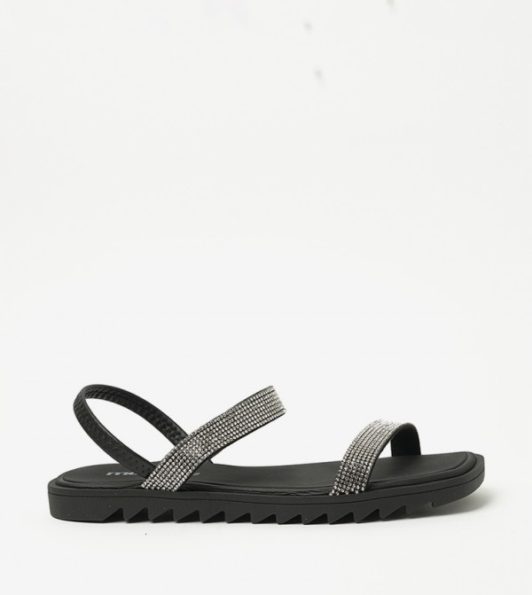 Moleca  - Black Flat Sandals