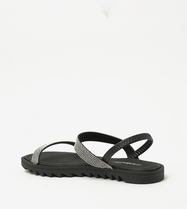 Moleca  - Black Flat Sandals