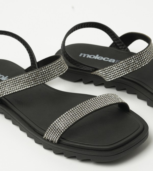 Moleca  - Black Flat Sandals