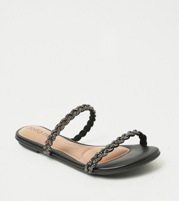 Beira Rio Beira Rio - Black Flat Sandals