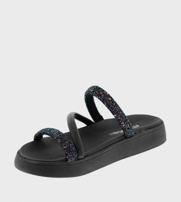 Moleca  - Black Flat Sandals