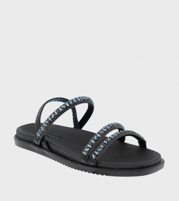 Moleca  - Black Flat Sandals