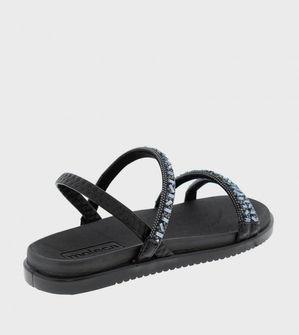 Moleca  - Black Flat Sandals