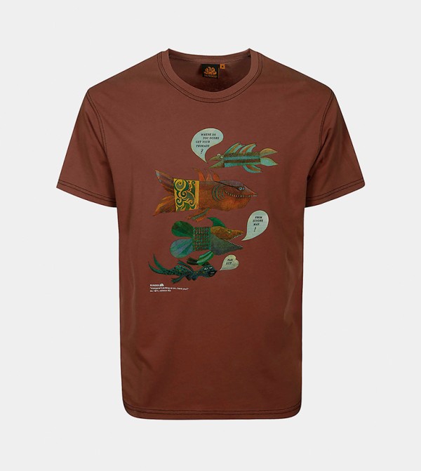 SUNDEK SUNDEK - Brown Casual T-Shirts