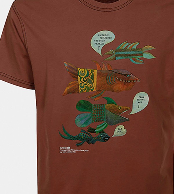 SUNDEK SUNDEK - Brown Casual T-Shirts