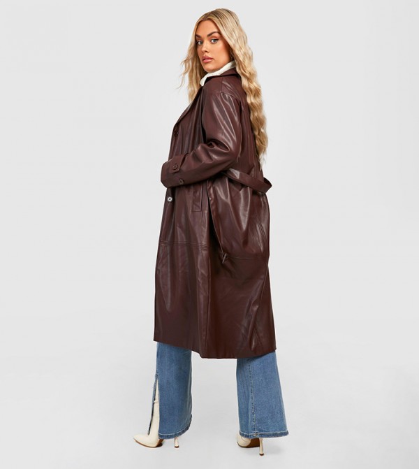 boohoo  Plus Size - Brown Jackets & Coats