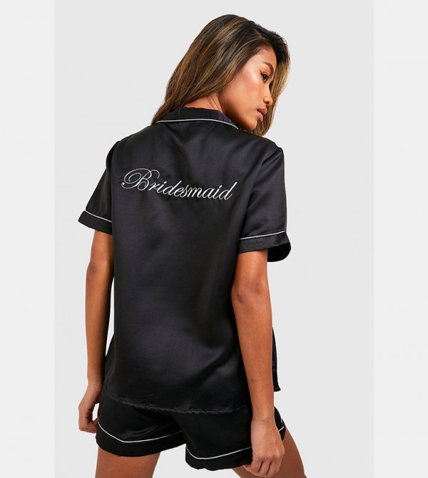 boohoo  - Black Nightsuits/Pyjama Set