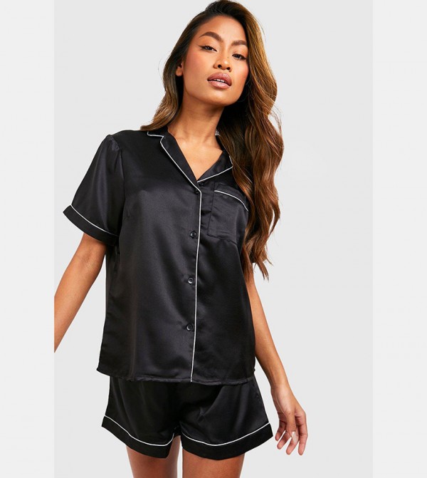 boohoo  - Black Nightsuits/Pyjama Set