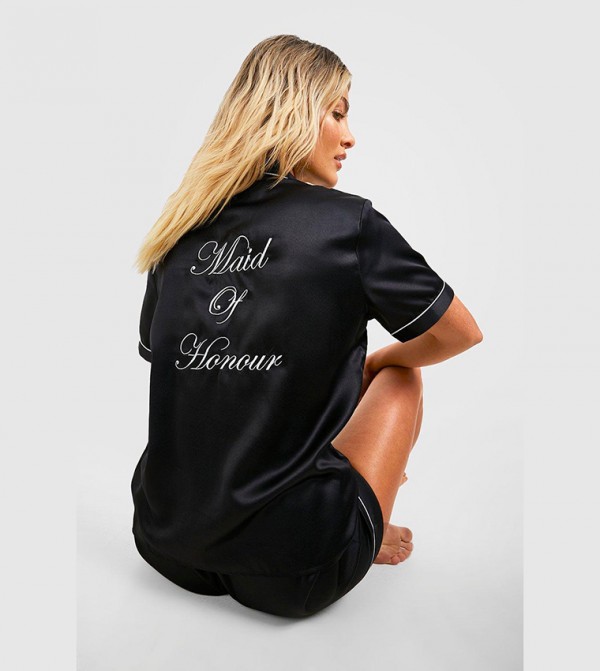 boohoo  - Black Nightsuits/Pyjama Set