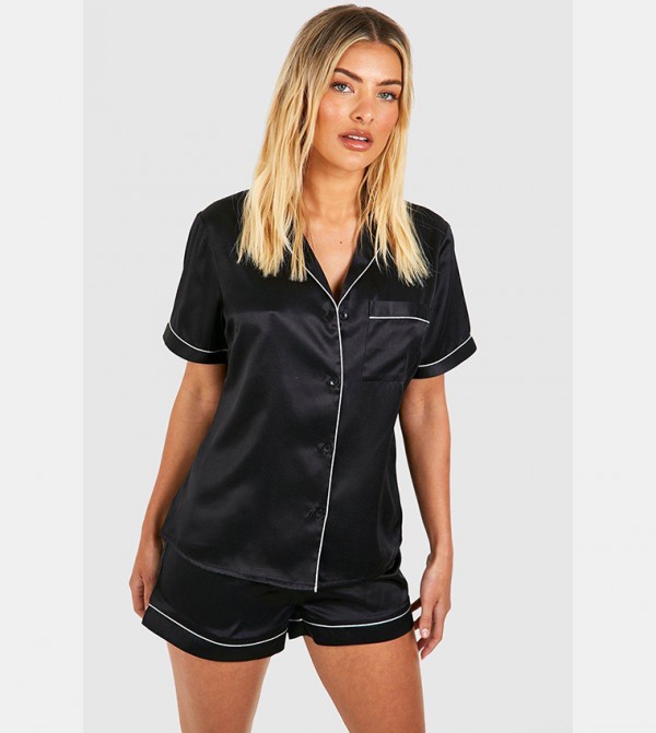 boohoo  - Black Nightsuits/Pyjama Set