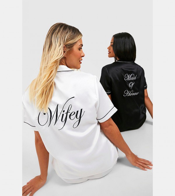 boohoo  - Black Nightsuits/Pyjama Set