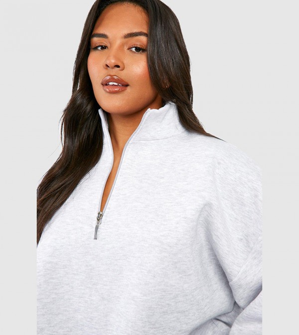 boohoo  Plus Size - Grey Hoodies & Sweatshirts