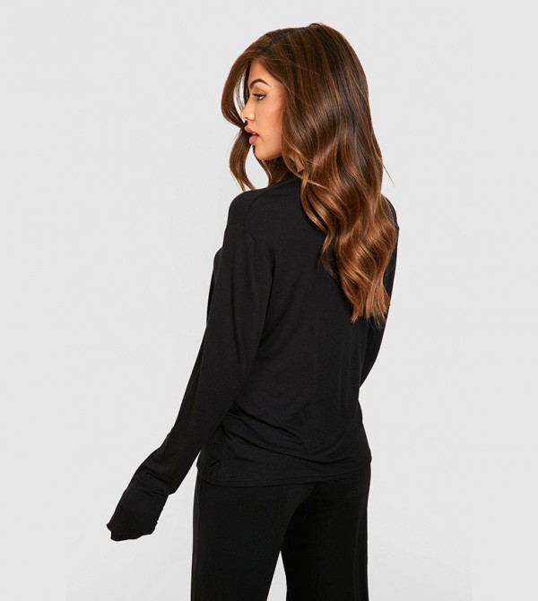 boohoo  Sleepwears & Loungewears - Black Sleep Tops & Tees
