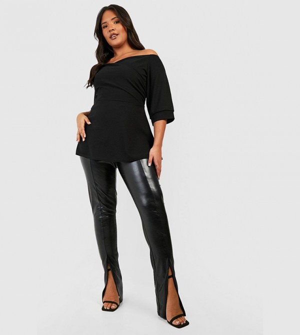 بوهو  مقاس كبير - أسود بلايز وقمصان