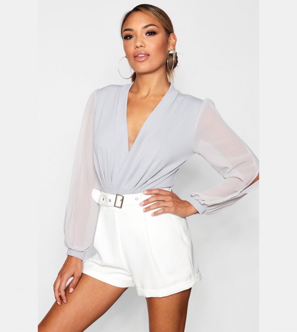 boohoo boohoo - White Bodysuit & Cropped