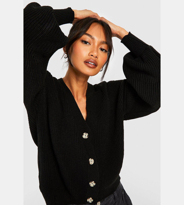 boohoo  Sweaters & Cardigans - Black Cardigans
