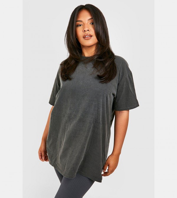 boohoo  Plus Size - Charcoal Tops & T-shirts