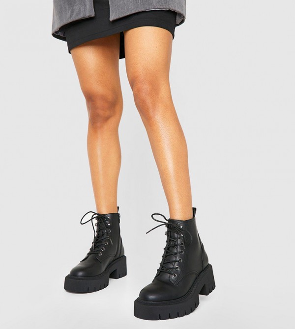 boohoo Boots - Black Calf Boots